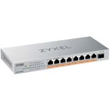 Zyxel XMG-108 No administrado 2.5G Ethernet (100/1000/2500) Plata, Interruptor/Conmutador No administrado, 2.5G Ethernet (100/1000/2500), Montaje de pared