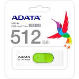 ADATA UV320 unidad flash USB 512 GB USB tipo A 3.2 Gen 1 (3.1 Gen 1) Verde, Blanco, Lápiz USB blanco/Verde, 512 GB, USB tipo A, 3.2 Gen 1 (3.1 Gen 1), 100 MB/s, Deslizar, Verde, Blanco