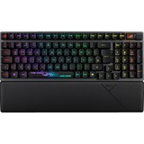 ASUS ROG Strix Scope II 96 RX Wireless teclado Juego USB + RF Wireless + Bluetooth Negro, Teclado para gaming negro, 96%, Inalámbrico y alámbrico, USB + RF Wireless + Bluetooth, Switch de tecla óptico, LED RGB, Negro