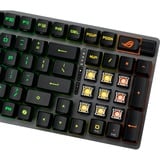ASUS ROG Strix Scope II 96 RX Wireless teclado Juego USB + RF Wireless + Bluetooth Negro, Teclado para gaming negro, 96%, Inalámbrico y alámbrico, USB + RF Wireless + Bluetooth, Switch de tecla óptico, LED RGB, Negro