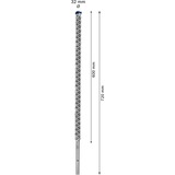 Bosch Expert Broca para martillo SDS Max-8X, Taladro Martillo perforador, Hammer drill bit, 3,2 cm, 720 mm, Concreto, Piedra, 60 cm