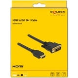 DeLOCK Cable adaptador HDMI > DVI 24+1 bidireccional negro