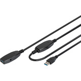 Digitus Cable de extensión USB 3.2 Gen 1 activo, 15 metros, Cable alargador negro