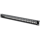 Digitus Panel de parcheo modular, 24 puertos, equipado con 24x DN-93615, Patch Panel negro