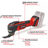 EINHELL TE-MG 18/1 Li - Solo, 4465195, Herramienta multifunción rojo/Negro
