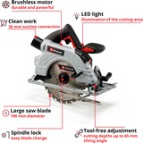 EINHELL TP-CS 18/190 Li BL - Solo, 4331210, Sierra circular rojo/Negro