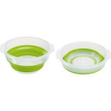 Emsa Basic escurridor de ensalada Verde Botón, Cuenco verde/Transparente, Botón, Verde, Polipropileno (PP), Elastómero termoplástico (TPE), 4 L, Alrededor, 285 mm