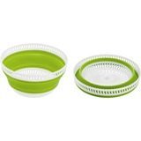 Emsa Basic escurridor de ensalada Verde Botón, Cuenco verde/Transparente, Botón, Verde, Polipropileno (PP), Elastómero termoplástico (TPE), 4 L, Alrededor, 285 mm