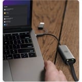 ICY BOX IB-LAN301-C3 Ethernet 2500 Mbit/s, Adaptador de red Alámbrico, USB Type-A/USB Type-C, Ethernet, 2500 Mbit/s, Antracita