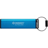 Kingston IronKey Keypad 200C USB-C de 256 GB 200C, FIPS 140-3 nivel 3 AES-256, Lápiz USB FIPS 140-3 nivel 3 AES-256, 256 GB, USB Tipo C, 3.2 Gen 1 (3.1 Gen 1), 280 MB/s, Funda, Azul