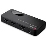 Lindy 38339 interruptor de video HDMI, Conmutador HDMI negro, HDMI, ABS, Negro, 120 Hz, 3840 x 2160, 7680 x 4320, 48 Gbit/s