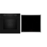 Neff BX46PIB0 sets de electrodoméstico de cocina Con placa de inducción Horno eléctrico, Juego para horno negro/Acero fino, Con placa de inducción, 4 zona(s), Vidrio y cerámica, Negro, Tocar, 58,3 cm
