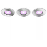 Philips Hue Set de 3 focos empotrados White & Color Ambiance Xamento, Luz de LED plateado
