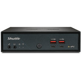 Shuttle Slim AI PC DN11H9 1,35 l tamaño PC Negro 185H Intel® SoC, Barebone negro, 1,35 l tamaño PC, Mini PC barebone, Intel® SoC, DDR5-SDRAM, PCI Express, 120 W