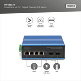 Digitus Industrial Gigabit Ethernet PoE 4+2 puertos, Interruptor/Conmutador 