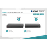 Digitus Set Extensor HDMI 4K HDBaseT, 150 Metros, Alargador de HDMI negro