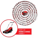 EINHELL GE-CM 18/33 Li (1x4,0Ah) Cortacésped de empuje a gasolina Batería Negro, Rojo rojo/Negro, 0Ah), Cortacésped de empuje a gasolina, 33 cm, 2,5 cm, 6,5 cm, 30 L, 4 rueda(s)