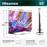 Hisense 65E7S, TV QLED negro