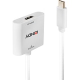 Lindy 43339 adaptador de cable de vídeo 0,1 m USB Tipo C HDMI Blanco, Convertidor blanco, 0,1 m, USB Tipo C, HDMI, Macho, Hembra, Derecho