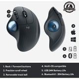 Logitech ERGO M575 Ratones, Trackball grafito, mano derecha, Trackball, RF Wireless + Bluetooth, 2000 DPI, Grafito