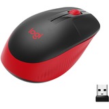 Logitech M190 ratón Ambidextro RF inalámbrico Óptico 1000 DPI negro/Rojo, Ambidextro, Óptico, RF inalámbrico, 1000 DPI, Rojo