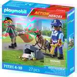 PLAYMOBIL Action Heroes Búsqueda de pistas con perro, Juegos de construcción 