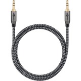 goobay Cable de conexión de audio Plus AUX 3,5mm estéreo negro/Plateado