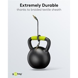 goobay Cable de conexión de audio Plus AUX 3,5mm estéreo negro/Plateado