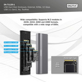 Digitus DA-71120-1 USB M.2 SSD, Caja de unidades aluminio