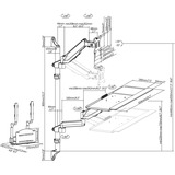 Digitus Estación de trabajo de bipedestación flexible para montaje a la pared, monitor único, Soporte de monitor negro, monitor único, 8 kg, 43,2 cm (17"), 81,3 cm (32"), 100 x 100 mm, Ajustes de altura, Negro
