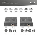 Digitus Set extensor KVM IP HDMI Full HD, Switch KVM negro