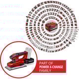 EINHELL Lijadora orbital Power X-Change TE-OS 18/230 Li-Solo, 18Volt rojo/Negro