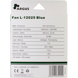 Inter-Tech L-12025 Carcasa del ordenador Ventilador 12 cm Negro, Azul negro/Azul, Ventilador, 12 cm, 1200 RPM, 20 dB, 59,46 cfm, 54 m³/h