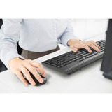 Kensington Kit de teclado y ratón recargable KM270 EQ – Inalámbrico, Juego de escritorio negro, Inalámbrico, RF Wireless + Bluetooth, Interruptor de membrana, QWERTZ, Negro, Ratón incluido