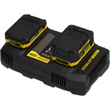 Stanley Cargador rápido de doble ranura V20 (18V / 4A) para baterías V20 negro/Amarillo