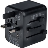 Verbatim 49543 adaptador de enchufe eléctrico Universal Negro, Enchufe del recorrido negro, Universal, Universal, Tipo A, Tipo B, Tipo C (Europlug), Tipo E (FR), Tipo F, Tipo G (RU), Tipo I (AU), Tipo J (CH),..., Tipo A, Tipo B, Tipo C, Tipo D (RU), Tipo E (FR), Tipo F, Tipo G (RU), Tipo H (IL), Tipo I (AU),..., 100 - 250 V, 50 - 60 Hz