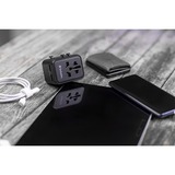 Verbatim 49543 adaptador de enchufe eléctrico Universal Negro, Enchufe del recorrido negro, Universal, Universal, Tipo A, Tipo B, Tipo C (Europlug), Tipo E (FR), Tipo F, Tipo G (RU), Tipo I (AU), Tipo J (CH),..., Tipo A, Tipo B, Tipo C, Tipo D (RU), Tipo E (FR), Tipo F, Tipo G (RU), Tipo H (IL), Tipo I (AU),..., 100 - 250 V, 50 - 60 Hz