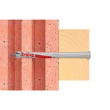 fischer Taco de vástago largo DuoXpand 10x140 T R, Pasador gris claro/Rojo