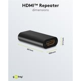 goobay Amplificador de señal HDMI 4K @ 30Hz, Alargador de HDMI negro