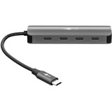 goobay Goobay Slim 4-Port USB-Hub Tipo-C, Hub USB gris