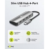 goobay Goobay Slim 4-Port USB-Hub Tipo-C, Hub USB gris