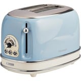 Ariete 0155/15 6 2 rebanada(s) 810 W Azul, Tostadora celeste, 2 rebanada(s), Azul, Metal, Botones, Nivel, Giratorio, 810 W, 220 - 240 V