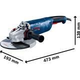 Bosch GWS 24-230 P amoladora angular 23 cm 6500 RPM 2400 W 5,9 kg azul, 6500 RPM, 23 cm, Corriente alterna, 5,9 kg, Motor sin escobillas