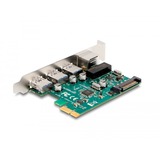 DeLOCK Tarjeta PCI Express x1 para 3 x USB 5 Gbps Tipo-A y 1 x Gigabit LAN, Controlador 