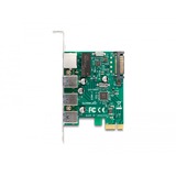 DeLOCK Tarjeta PCI Express x1 para 3 x USB 5 Gbps Tipo-A y 1 x Gigabit LAN, Controlador 