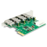 DeLOCK Tarjeta PCIe x1 a 4x USB Tipo-A externo 5 Gbit/s, Controlador USB 