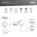 Digitus Cable adaptador mini-DisplayPort > DVI-D blanco