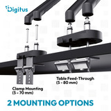 Digitus Soporte de monitor de diseño dual, 2x 35", 2x 10 kg negro