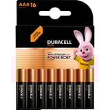 Duracell Plus Batería de un solo uso AAA Alcalino Batería de un solo uso, AAA, Alcalino, 1,5 V, 16 pieza(s), Negro, Oro