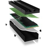 ICY BOX IB-M2HS-PS5 Disipador térmico, Cuerpo de refrigeración negro, Disipador térmico, PlayStation 5, Negro, Aluminio, Silicona, Sony, PlayStation 5